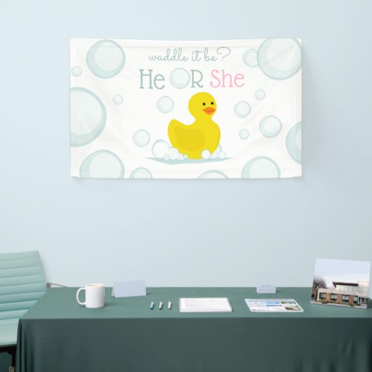 Waddle het is een donker geslacht roze horizontaal spandoek (Beurs)