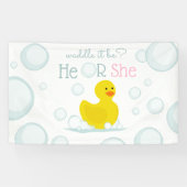 Waddle het is een donker geslacht roze horizontaal spandoek (Horizontaal)