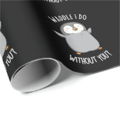 Waddle I do without You Funny Penguin Pun Dark BG Cadeaupapier (Rol Hoek)
