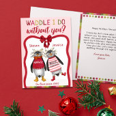 Waddle I Do Without You Pinguïn Koppels voor Kerst Kaart