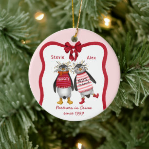 Waddle ik doe het zonder jou? Schattige paar Kerst Keramisch Ornament