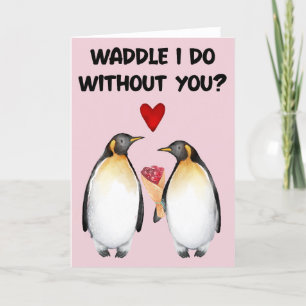 Waddle Ik Zal Doen Zonder Jou Feestdagen Kaart