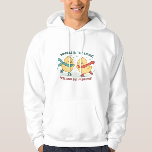 Waddle in the Snow Chicks Christmas Sweatshirt  (Voorkant)