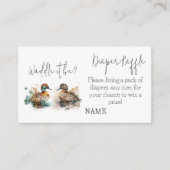 Waddle It Be Duck Geslacht Onthullen Luier Raffle Informatiekaartje (Voorkant)