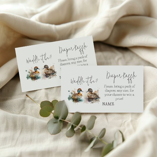 Waddle It Be Duck Geslacht Onthullen Luier Raffle Informatiekaartje