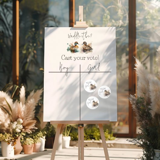 Waddle It Be Duck Geslacht onthullen Team Girl Ste Ronde Sticker