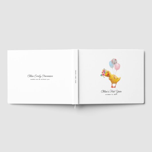 Waddle it be Floral Duck, Baby shower Gastboek Gastenboek (Volledig)