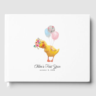 Waddle it be Floral Duck, Baby shower Gastboek Gastenboek