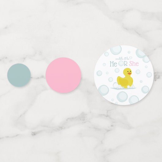 Waddle it Be Gender Reveal Rubber Duck Bubbles Confetti (Voorkanten)