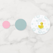 Waddle it Be Gender Reveal Rubber Duck Bubbles Confetti (Achterkanten)