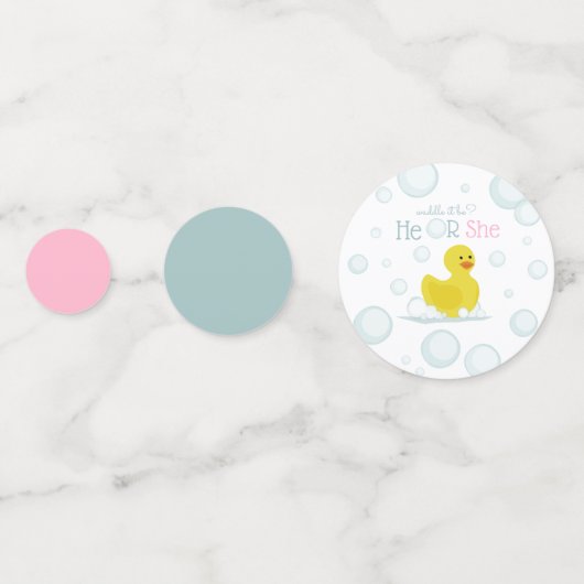 Waddle it Be Gender Reveal Rubber Duck Bubbles Confetti (Achterkanten)