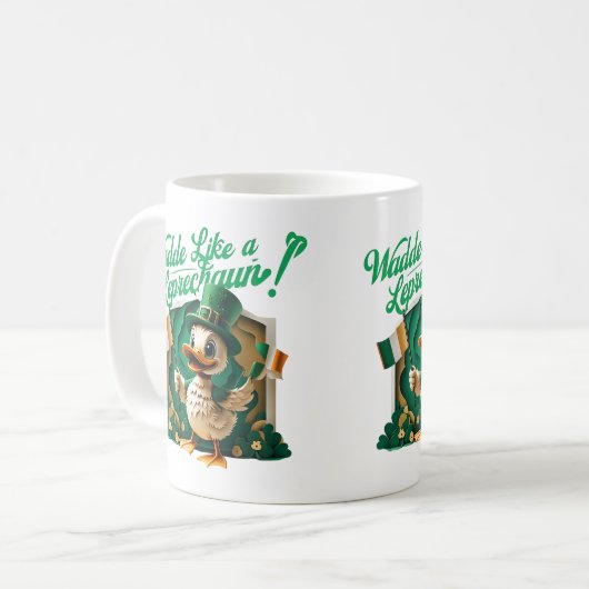 Waddle Like a Leprechaun" Duckli uit St. Patrick's Koffiemok (Voorkant links)