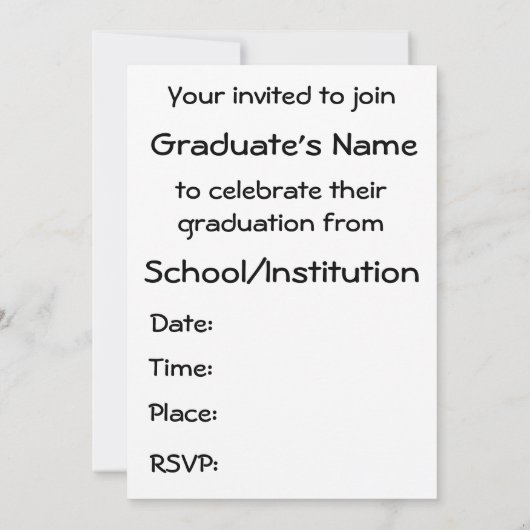 Waddles Afstuderen Foutuitnodiging Kaart (Achterkant)