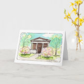 Wade Chapel op Lakeview Cemetery Folded Card Kaart (Gele Bloem)