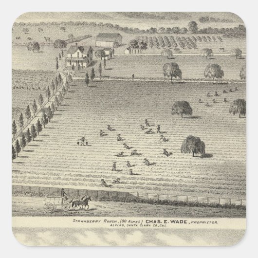 Wade ranch, Weller residentie Vierkante Sticker (Voorkant)