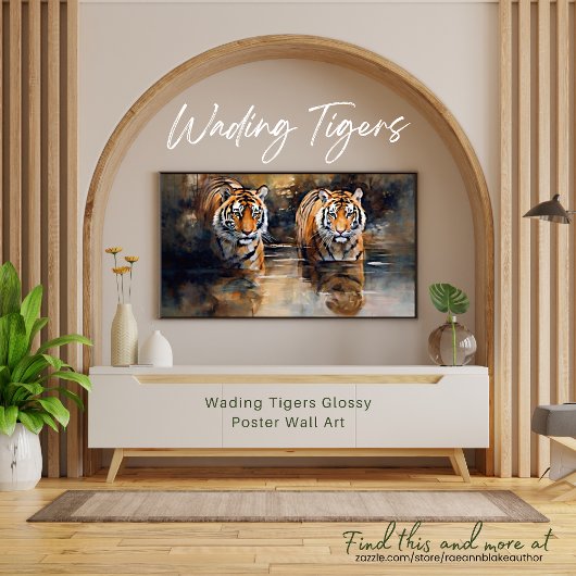 Wadende Tijgers Glanzende Poster Muurkunst
