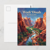 Wadi Disah Saudi-Arabië Briefkaart (Voorkant / Achterkant)