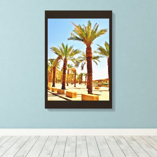 Wadi Namar Date Trees Canvas Afdruk (Insitu (Houten vloer))