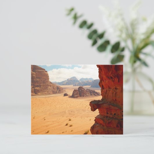 Wadi Rum in Petra City Briefkaart Uitzicht van Jor (Staand voorkant)