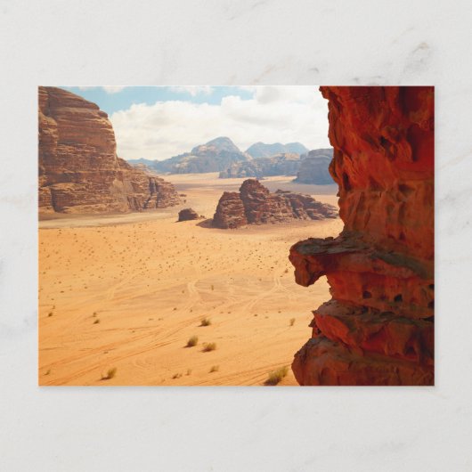 Wadi Rum in Petra City Briefkaart Uitzicht van Jor (Voorkant)