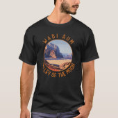 Wadi Rum Jordan Retro Verdrietige Cirkel T-shirt (Voorkant)