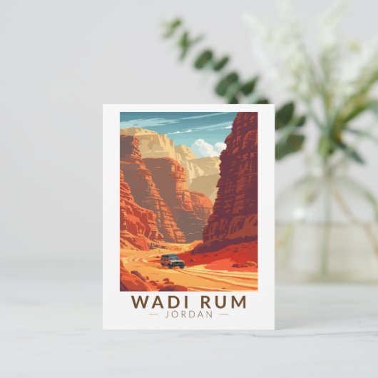 Wadi Rum Jordan Travel Art Briefkaart (Staand voorkant)