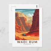 Wadi Rum Jordan Travel Art  Briefkaart (Voorkant / Achterkant)