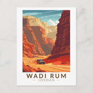 Wadi Rum Jordan Travel Art  Briefkaart