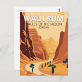 Wadi Rum Jordan Travel Art  Briefkaart (Voorkant / Achterkant)