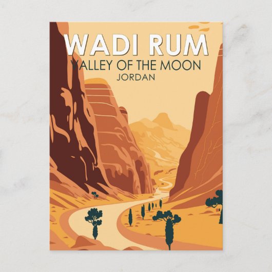 Wadi Rum Jordan Travel Art  Briefkaart (Voorkant)