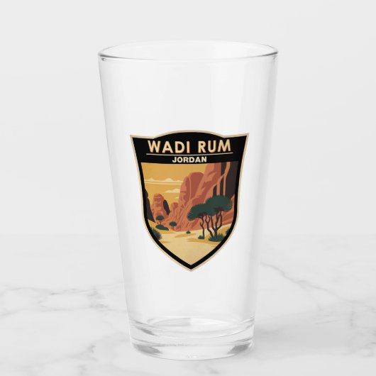Wadi Rum Jordan Travel Art Glas (Voorkant)