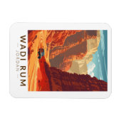 Wadi Rum Jordan Travel Art  Magneet (Horizontaal)