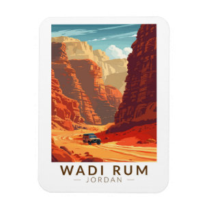 Wadi Rum Jordan Travel Art  Magneet