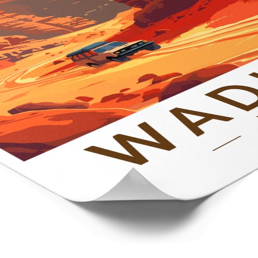 Wadi Rum Jordan Travel Art  Poster (Hoek)