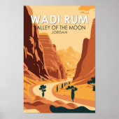 Wadi Rum Jordan Travel Art  Poster (Voorkant)