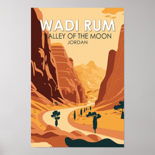 Wadi Rum Jordan Travel Art  Poster (Voorkant)