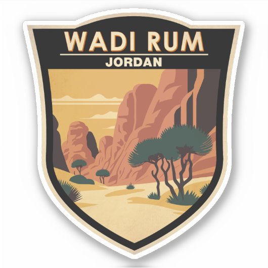 Wadi Rum Jordan Travel Art  Sticker (Voorkant)