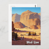 Wadi Rum Jordan Travel Briefkaart (Voorkant / Achterkant)
