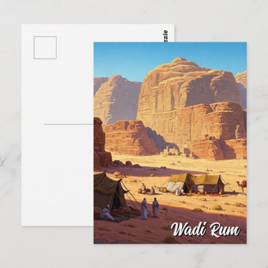 Wadi Rum Jordan Travel Briefkaart (Voorkant / Achterkant)