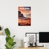 Wadi Rum Jordanië Vintage Reis Poster (Thuiskantoor)