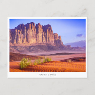Wadi Rum woestijn in Jordanië, vakantie Briefkaart