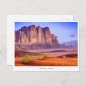 Wadi Rum woestijn in Jordanië, vakantie Briefkaart (Voorkant / Achterkant)