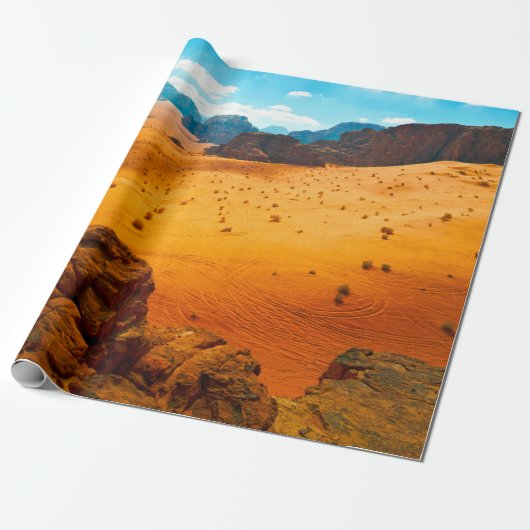 Wadi Rum woestijn, Jordandesert, wadi, rum, jordan Cadeaupapier (Uitgerold)