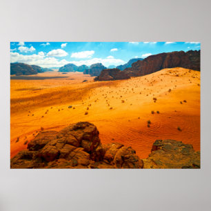 Wadi Rum woestijn, Jordandesert, wadi, rum, jordan Poster