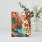 Wadi Shab Oman Reizen Briefkaart (Staand voorkant)
