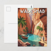 Wadi Shab Oman Reizen Briefkaart (Voorkant / Achterkant)