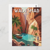 Wadi Shab Oman Travel Briefkaart (Voorkant / Achterkant)
