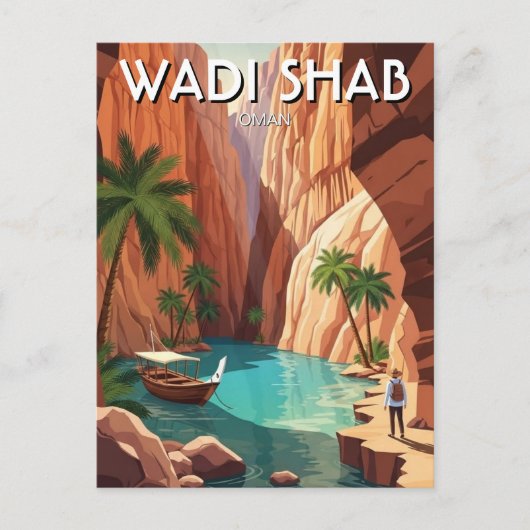 Wadi Shab Oman Travel Briefkaart (Voorkant)