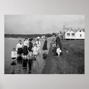 Wading at White Beer Lake, 1905 Poster