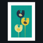 Wading Birds - mid-eeuwse modern / minimalistisch Poster<br><div class="desc">Opvallend midden eeuw moderne / minimalistische Scandinavische volkskunst.</div>